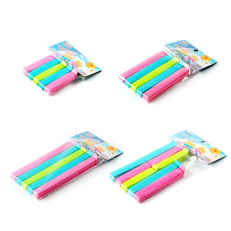5pcs Pack Snack Clips Set Fresh-Keeping Clamp Sealer Assorted Colors Food Grade PP Material Bag Seal Clips Kitchen Accessories
