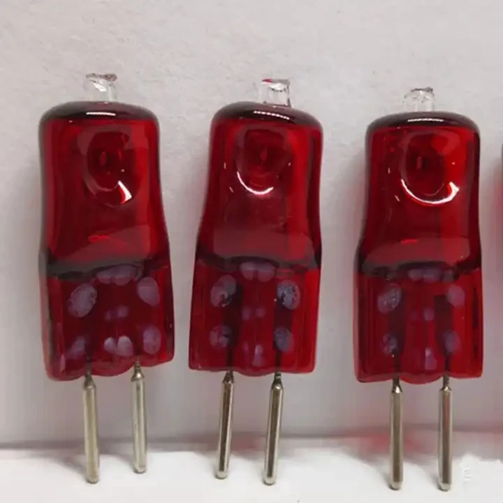 HoneyFly G5.3 Infrared Halogen Lamp 12V/220V 35W 50W 75W Ruby IR Lamp Heater Halogen Bulb Heating Drying Painting Quartz CE RoHS