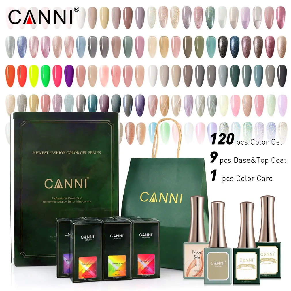 CANNI 16 мл замачиваемый долговечный Гель-лак для ногтей набор 120 цветов УФ-гель лак кошачий глаз блеск для салонов Набор лаков для ногтей