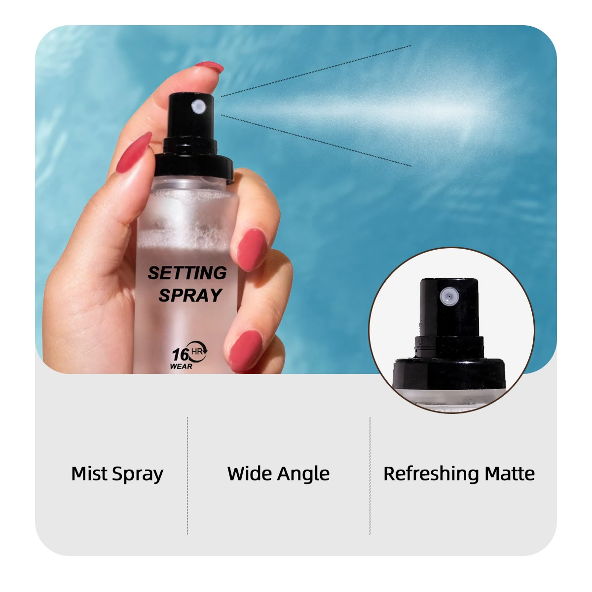 OEM Custom Logo Long Lasting Oil Control Organic Vegan Shimmer Setting Spray Moisturizing Hydrating Makeup Finishing Waterproof