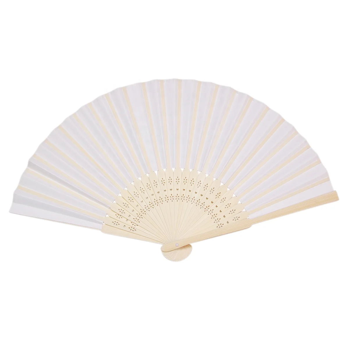 High Quality Portable Folding Wooden Hand Fan Bamboo Paper Fan