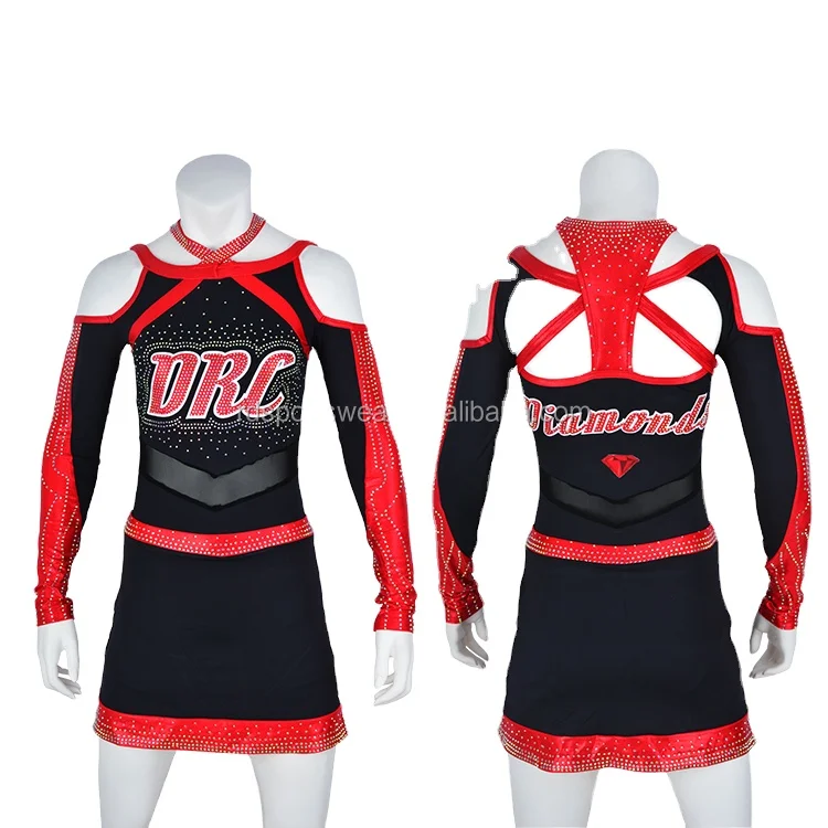 High Quality Allstar Cheerleading Uniforms Competition Rhinestone Custom Wholesale Cheerleader Uniform