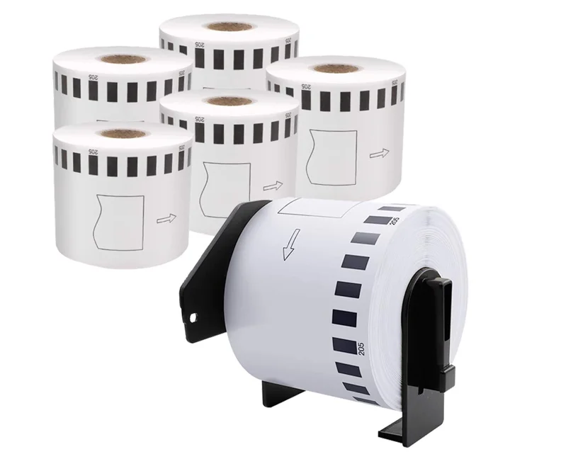 Custom DK22205 White Barcode Continuous Label Etiquette DK 2205 Blank Direct Thermal Address Sticker Labels Roll for Brother