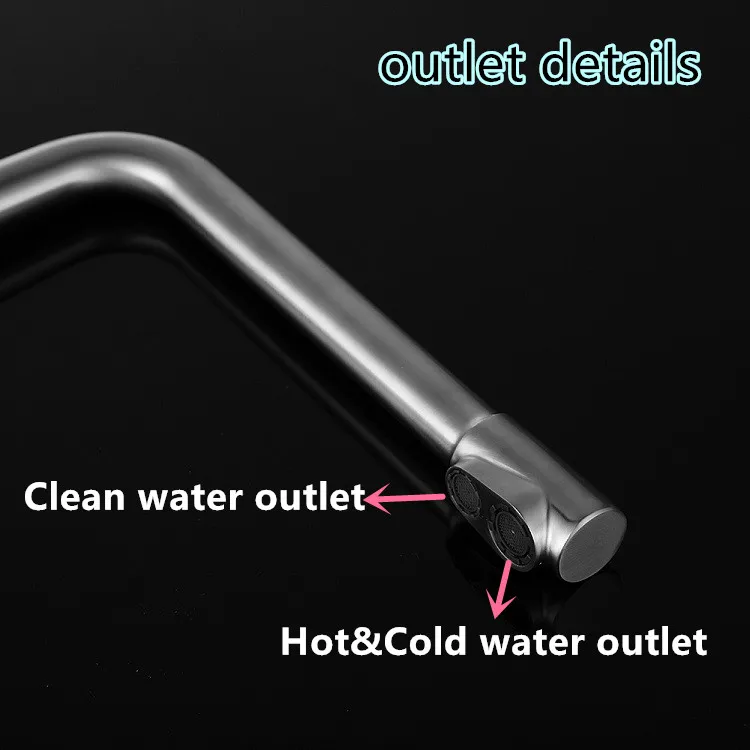 
Amazon Modern Dual Handles SUS304 Stainless Steel 3 Way Health Water Filter Kitchen Sink Faucet 