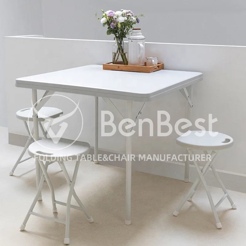 Benjia Blow Molded Camping Picnic Plastic Folding Square Table for Event Wedding