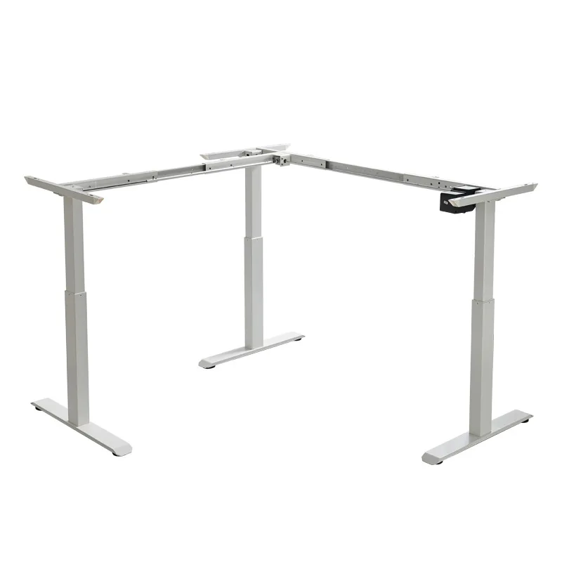 L-shaped 90 degree Angle Electric Standing Desk One Motor Height Adjustable Computer Desk