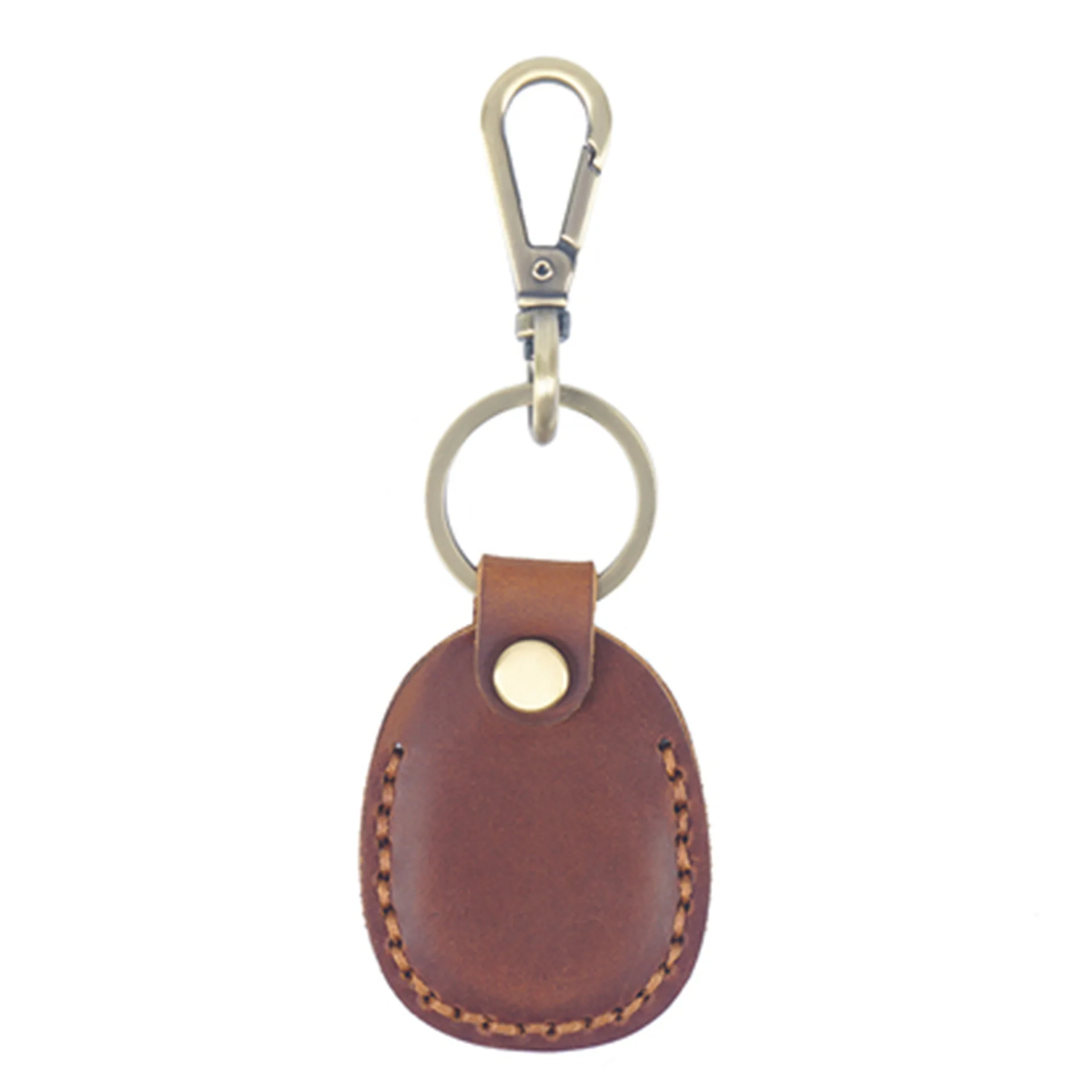 Customized Leather Air tag Holder Keychain Handmade Genuine Leather IC Card NFC Key Case Cover Keychain Promotional Gifts
