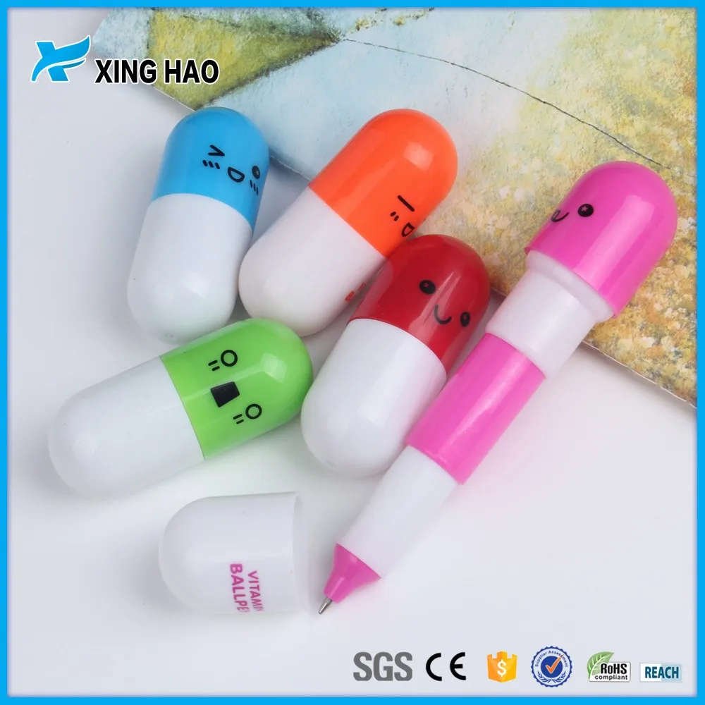 Mini lovely capsule pen with low price cute capsule vitamin ball pen