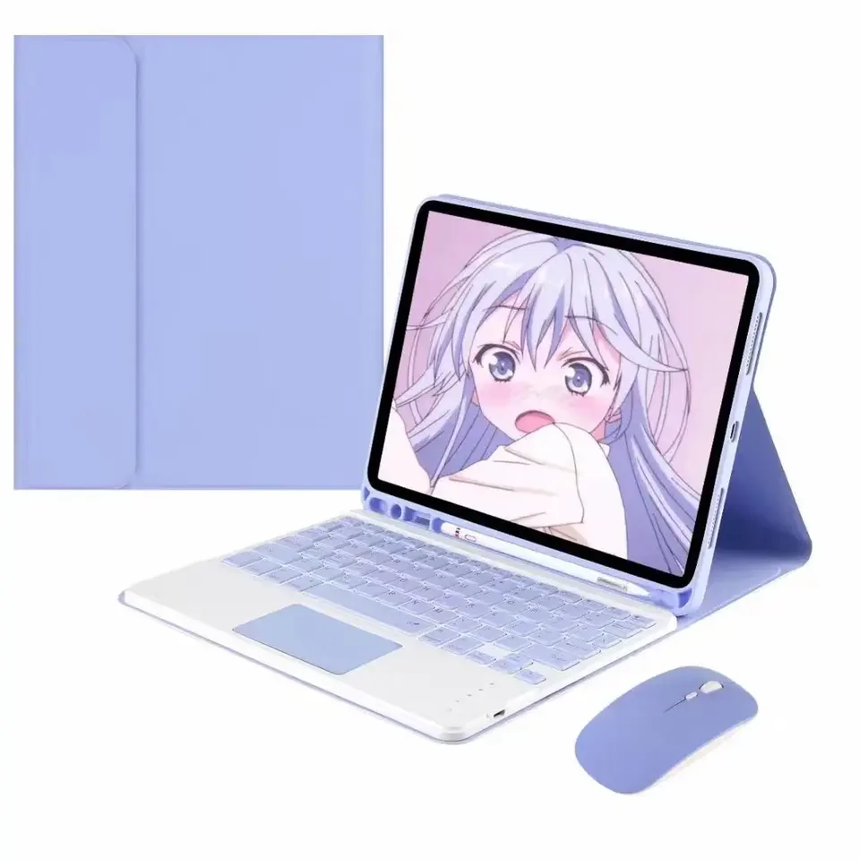 Trackpad Wireless Tablet Keyboard Case Cover With Pencil Holder For iPad 7th Gen 10.2  ipad air 5th generation  pro11 iPad 10th