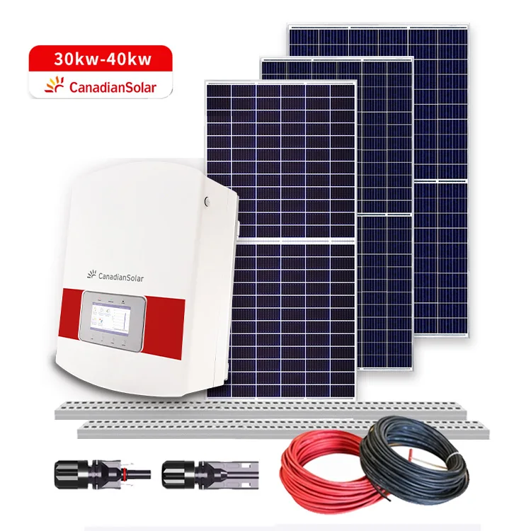 Canadiansolar на сетке солнечная система трехфазный инвертор на крыше дома коммерческий 30 кВт 40 кВт Заводская распродажа