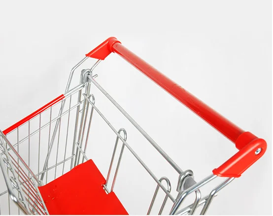 
Manufacturer hot sale European style rolling metal shopping trolley cart for supermarket 