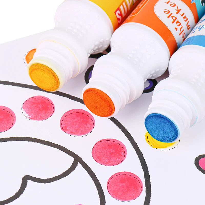 superdots kids washable coloring dot art markers, 2oz easy grip Colorful Vibrant safe ink painting drawing graffiti bingo marker