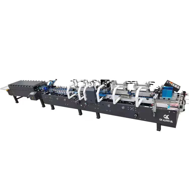 GK-A800-BL Box Paper Edge Gluing And Box Folding Glue Machine