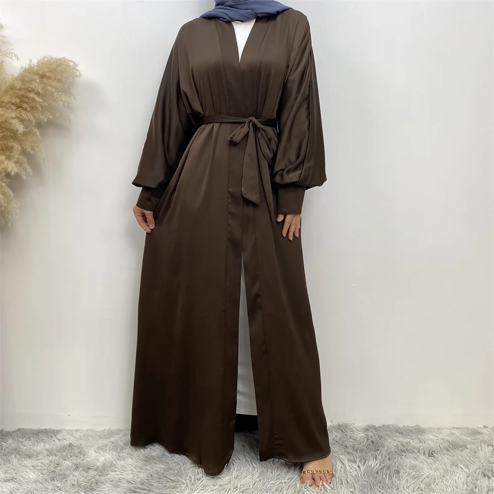 1975# Luxury Soft Fabric Modest Dubai Fashion Cardigan Modern Ladies Simple Open Abaya