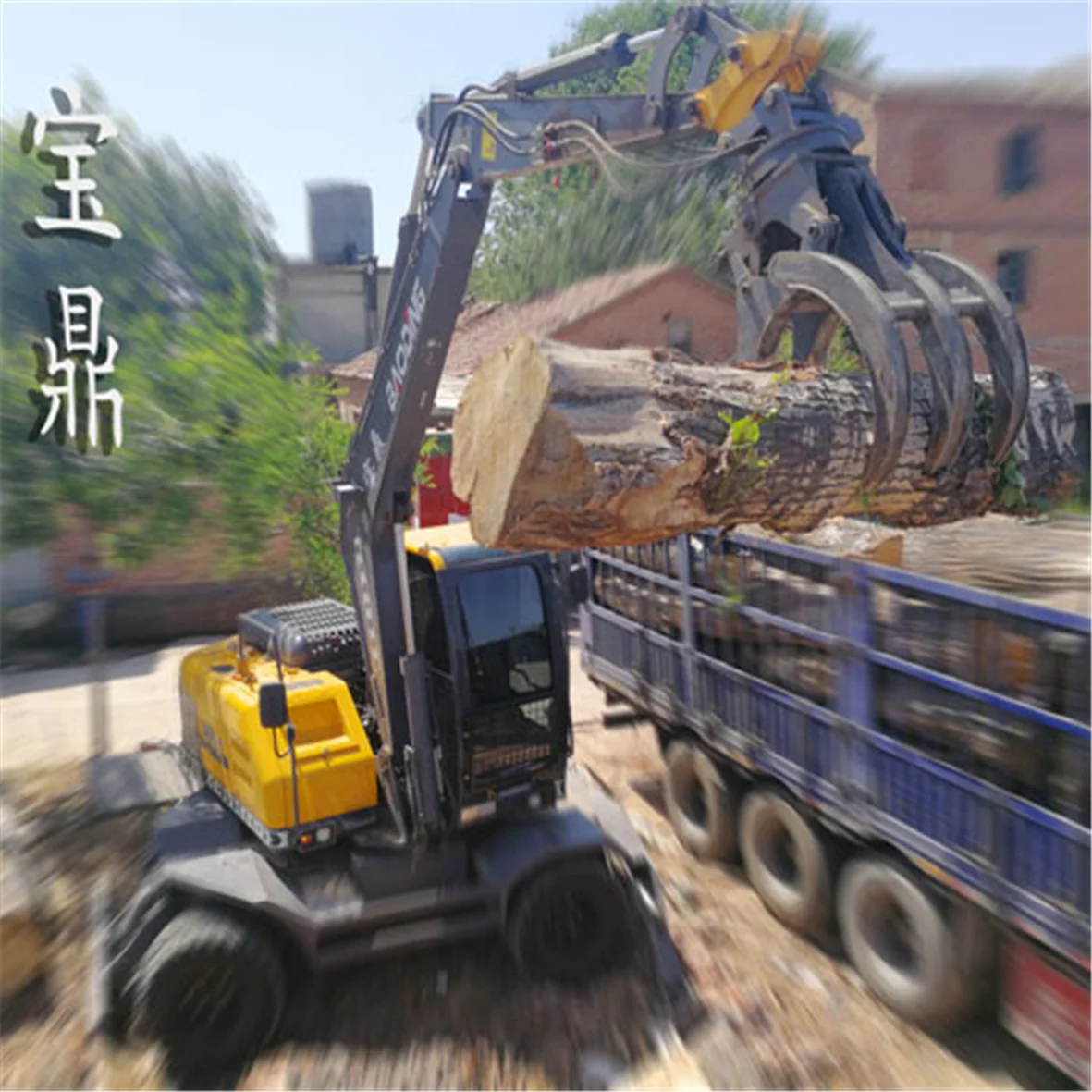 360 rotating timber loader wheel moving forest machine BD95W