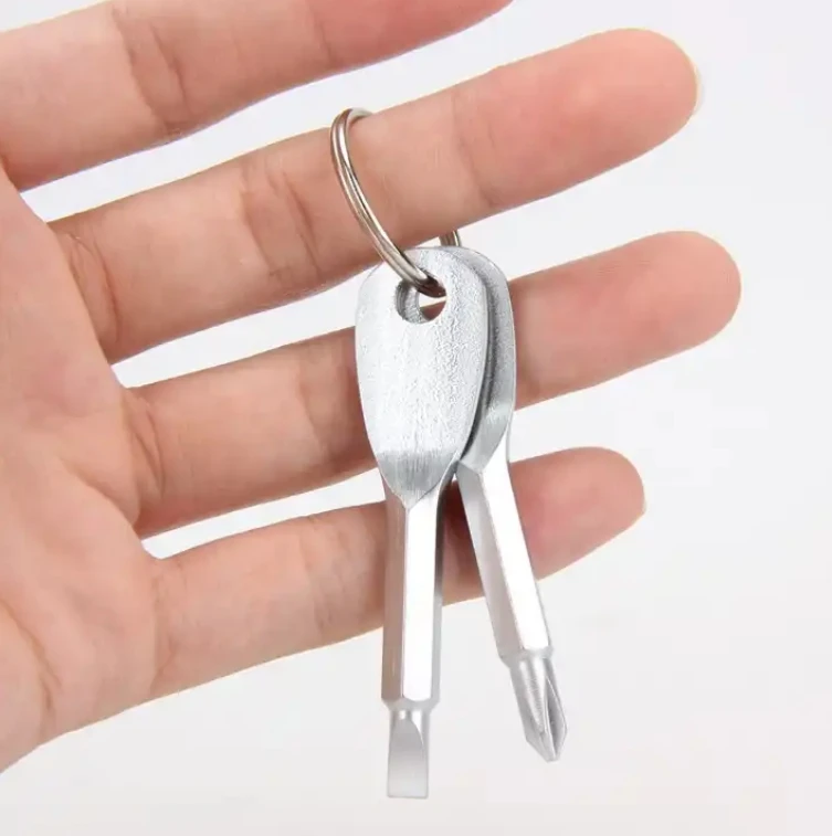 Petpig Portable Key Screwdriver Set Tool with Key Ring Outdoor Multifunctional Pocket Mini Tool with Stainless Keychain
