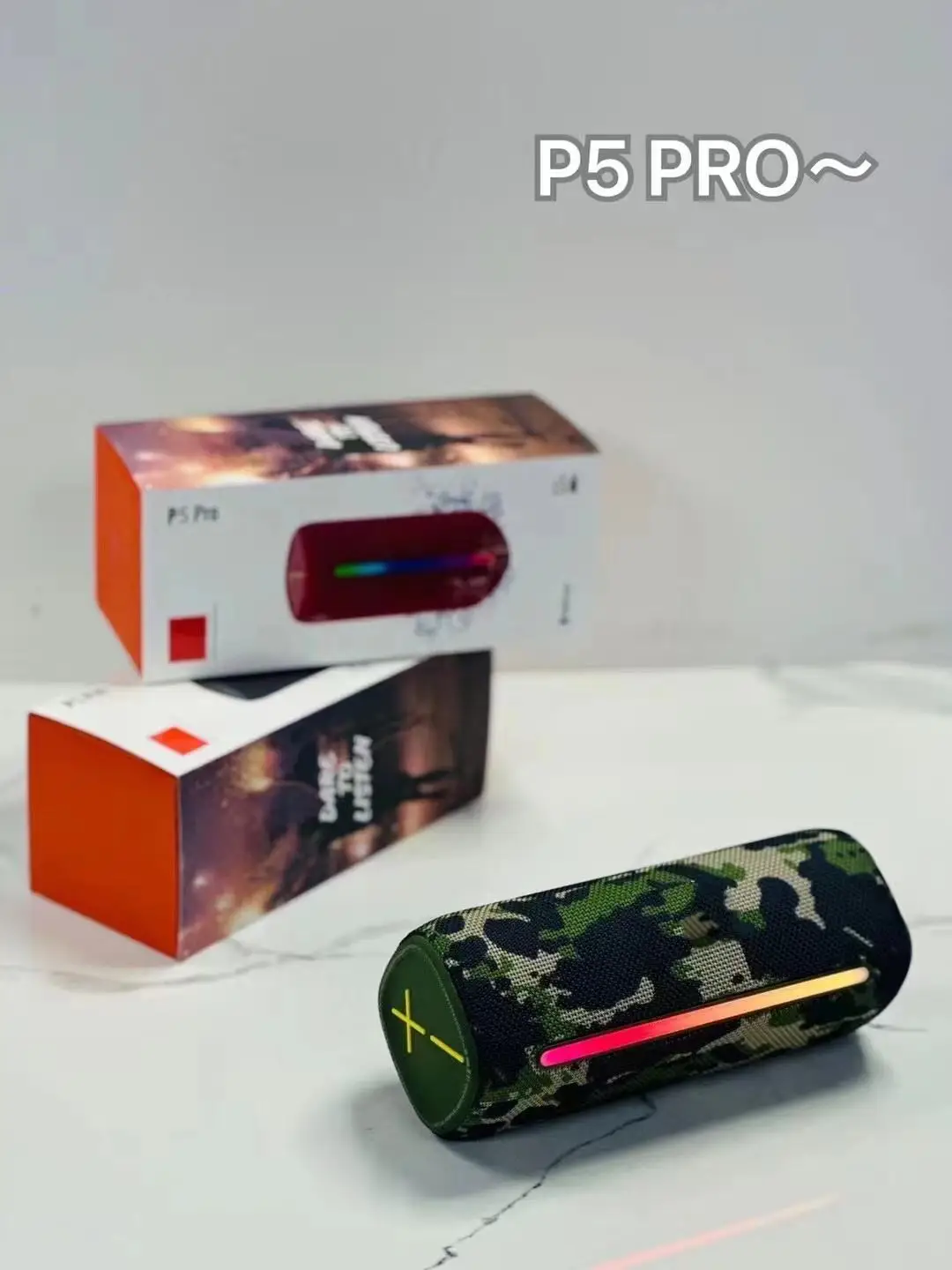 P5-pro LED Portable Wireless Bluetooth Speaker Waterproof Outdoor Loudspeaker RGB Gift Boombox Speakers FM Radio