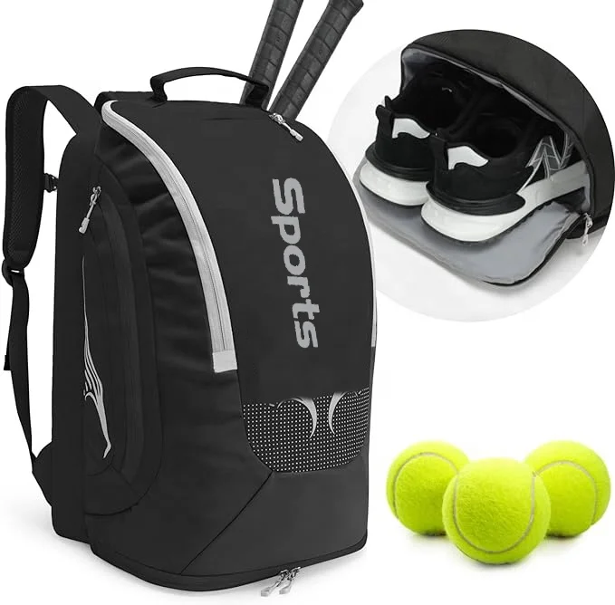 Custom Athletic Badminton Tennis Bag Professional Tennis Backpack for Men Women Racket Bags Sport Gym Bag With Shoes Compartment