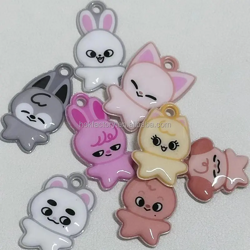 New custom PVC Keychain for Accessories Bag Pendant Plastic Key Ring  Kawaii Stationery Pendant Gift