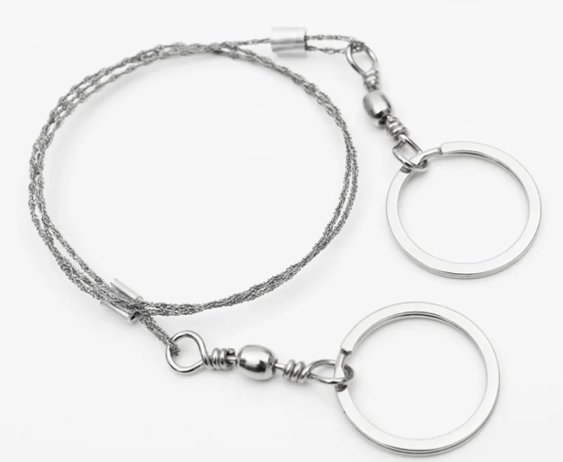 Outdoor Camping Saw Emergency Survival Gear Stainless Steel Wire Survival Tool Kit Hand Pocket Wire Saw for Camp Hiking Hunting