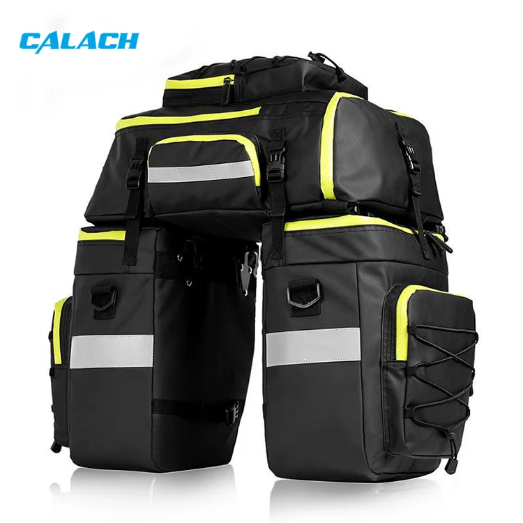 Bicycle pannier bags multifunction 65l bicycle bags for 3-in-1 pannier rack bag large tear-resistant with rain cover reflective