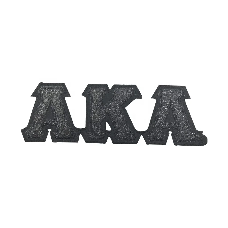 Custom iron on AKA glitter  greek letter Delta sorority   1908 with triangle applique patch  decoration for c
