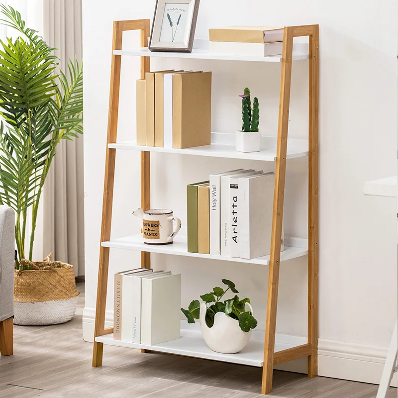 3-5 tier living room bamboo bookshelf
