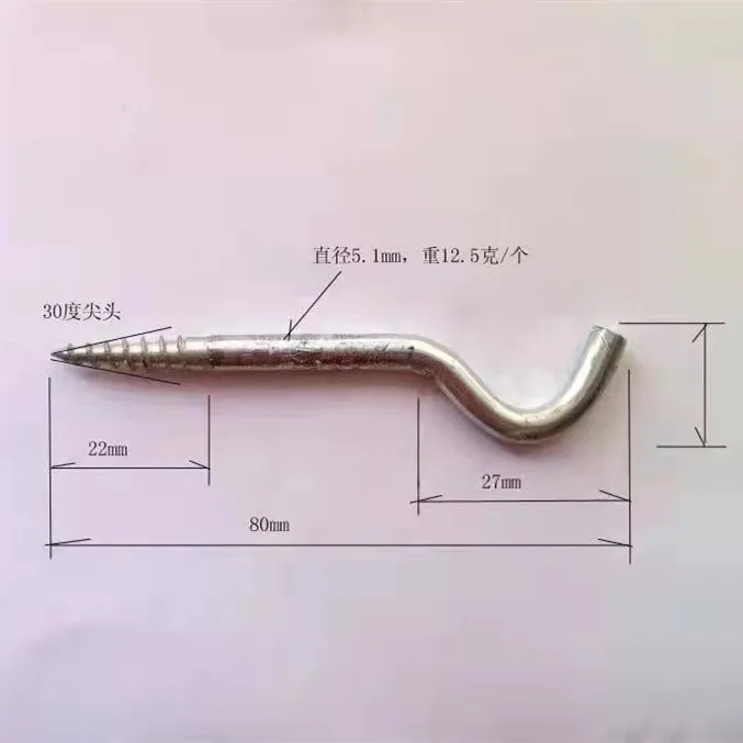 zinc plated carbon steel open eye hook screw