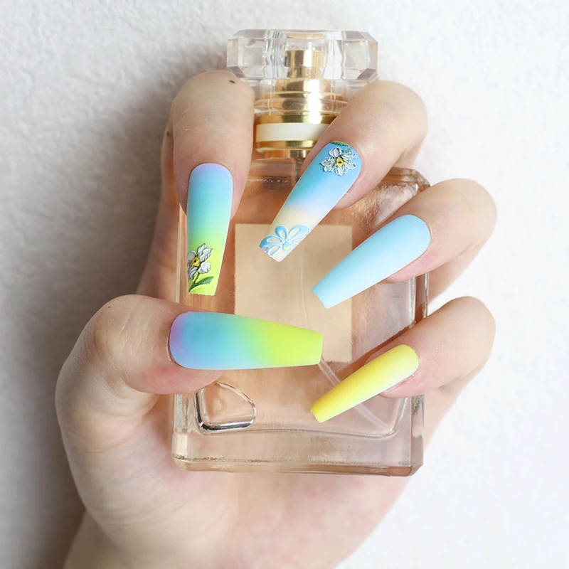 Festival Concert Bar Nightclub Luminous Ballet nail with flat tip and water drop