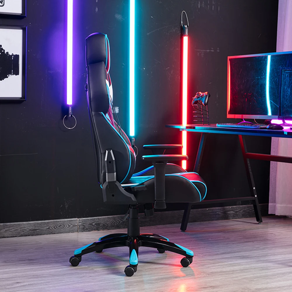 HC New model scorpion racing leather x rocker gaming chair secret lab 1 piece Blue black swivel gaming chair with logo