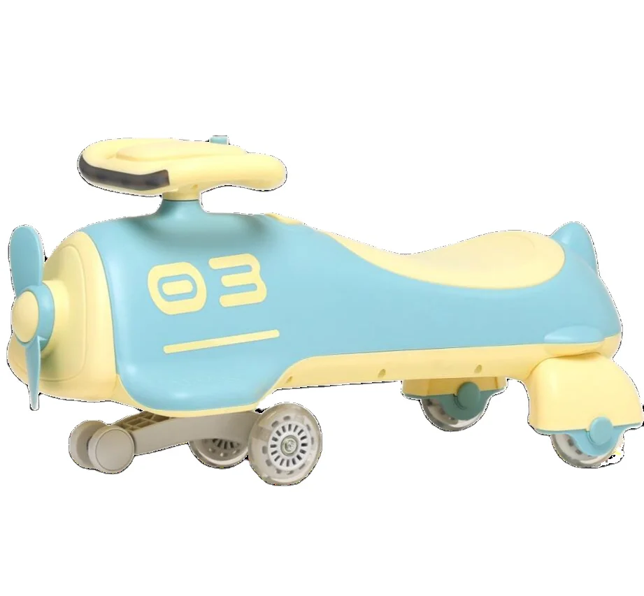 hot sale plastic toy car kids swing car with music and light 90mm wheels baby ride on twist car
