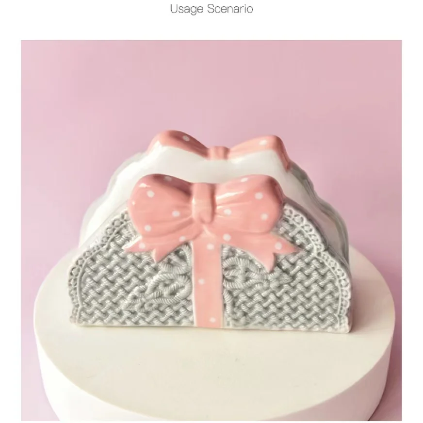 Creative Relief Napkin Rack For Kitchen Table Vertical Storage Rack Coffee Shop Ceramic Tissue Holder