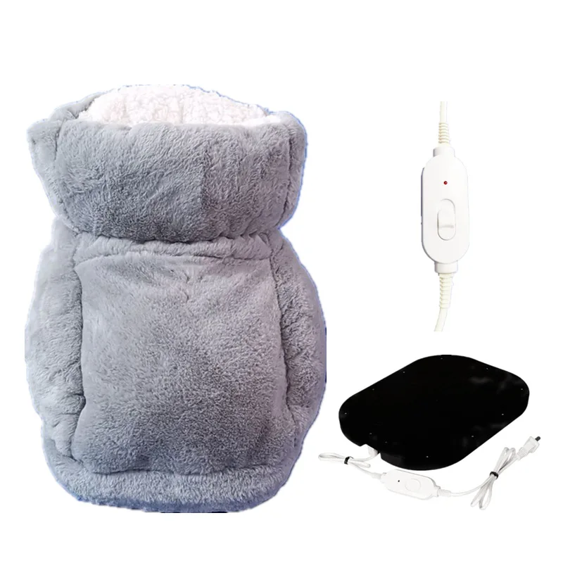 Winter USB Rechargeable Cushion Plush Slipper Electric Heated Foot Heater Warmer Feet Heating Shoes