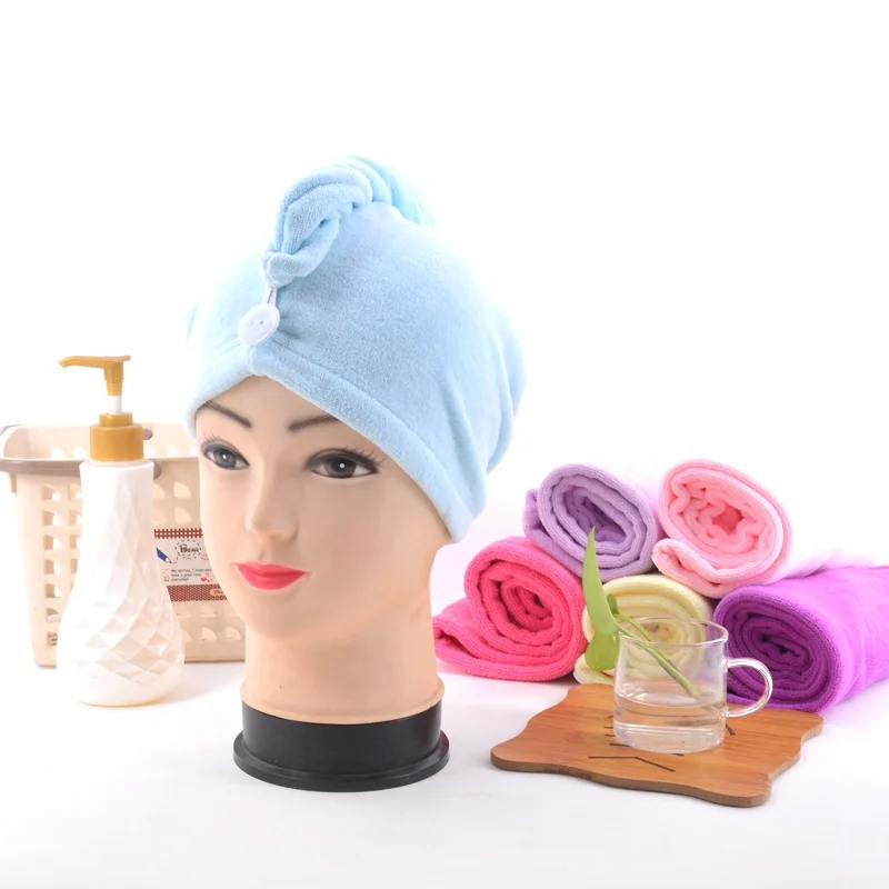 Wholesale custom towel for hair drying Spa Wrap plush Hair Head Turban Microfiber Towel microfibre hair towel wrap