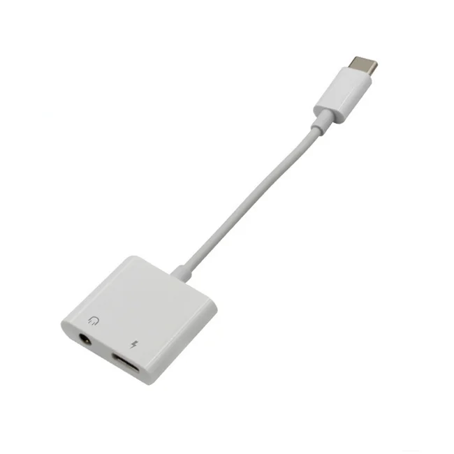2 In 1 Type-C to 3.5mm Headphone Jack Female Audio Live Calling Fast Charging Aux Audio Cable Adapter