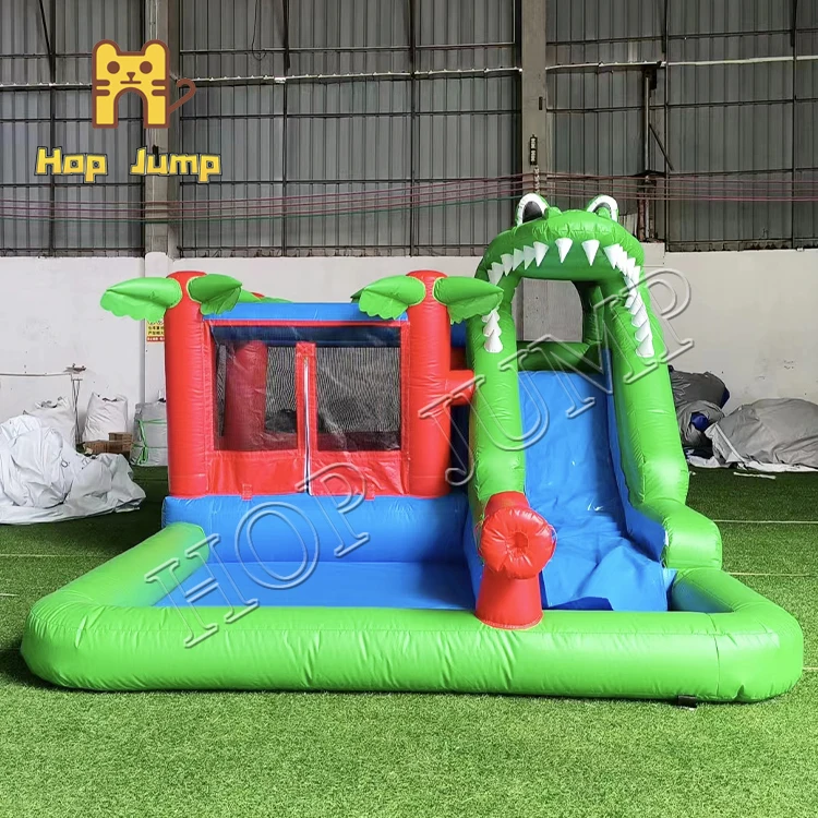 indoor mini crocodile inflatable bouncer white bounce house with pool for kids outdoor travel fun 38kg total