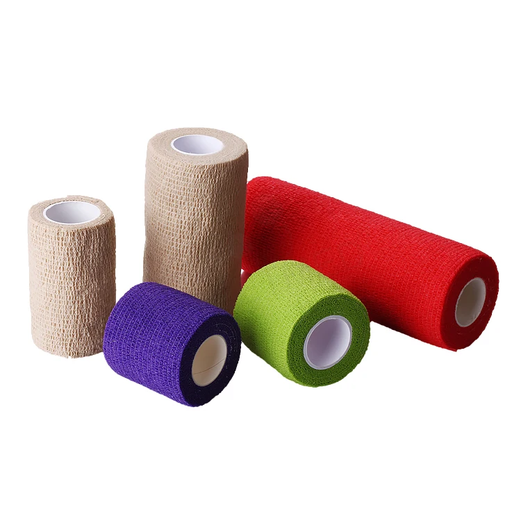 Wholesale Self Adhesive Bandages Rolls Wrap Manufacturers Non-woven Medical Colored Sports Cohesive Self-adhesive Bandage