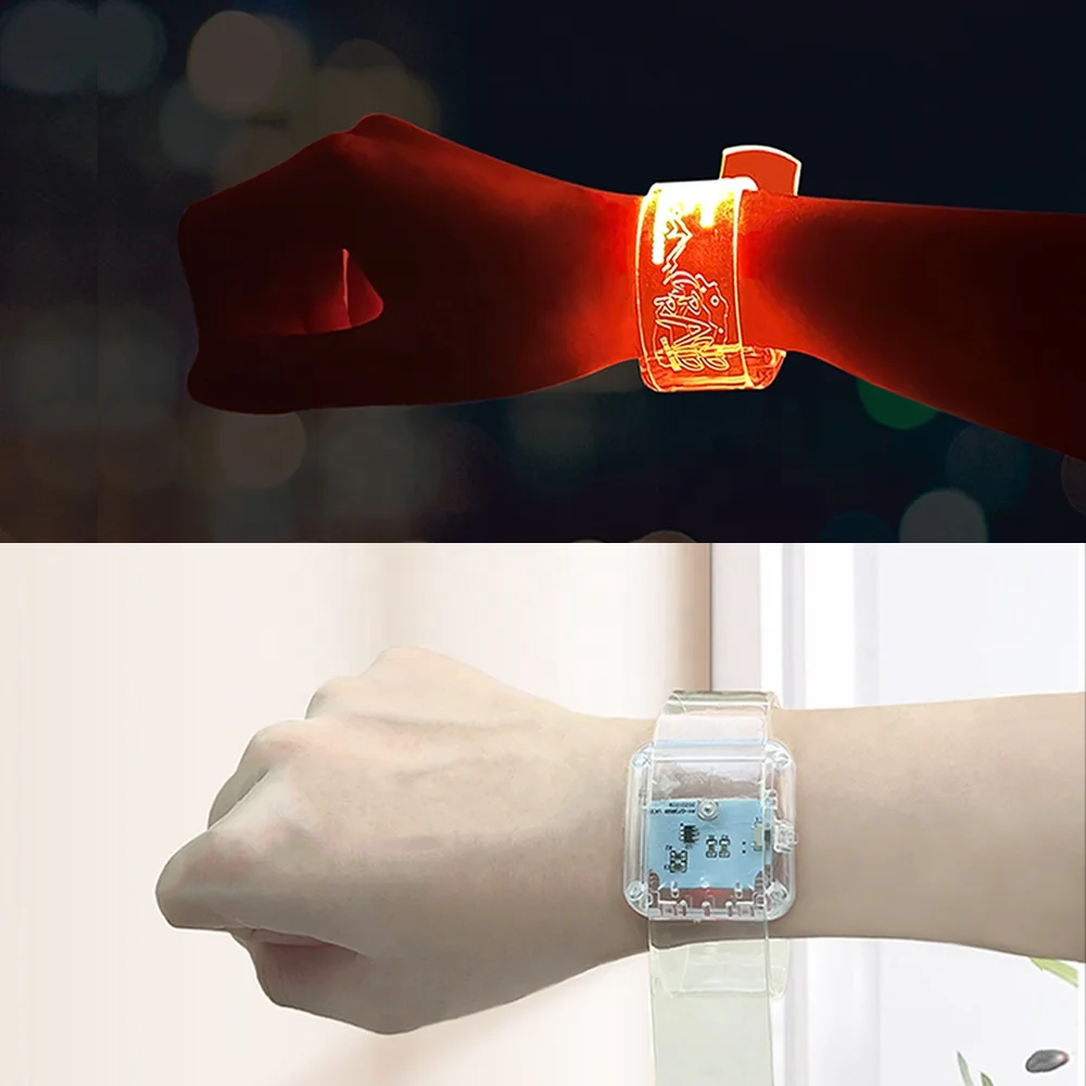 2024 Strong Factory Hot Selling Bar Wedding Celebration Atmosphere Bracelet LED Music Vibration led flashing wrist band Bracelet