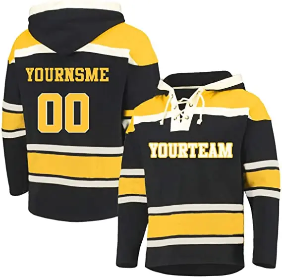 High Quality Sublimated Custom Team Training Youth Hockey Jersey Hoodie Heavy Weight Mens Hockey Jersey