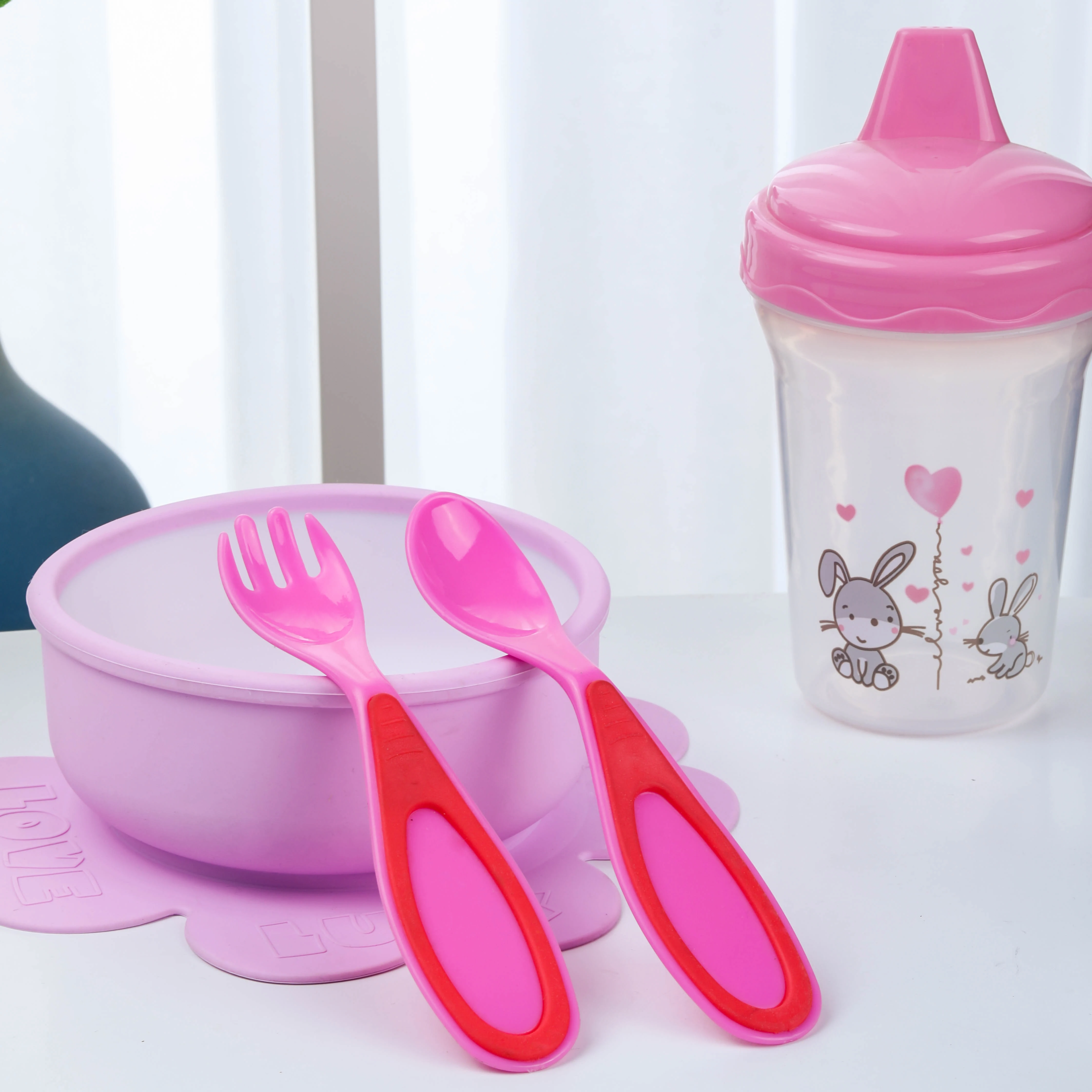 Baby Plastic/ TPE Encapsulated Spoon and Fork / Cutlery