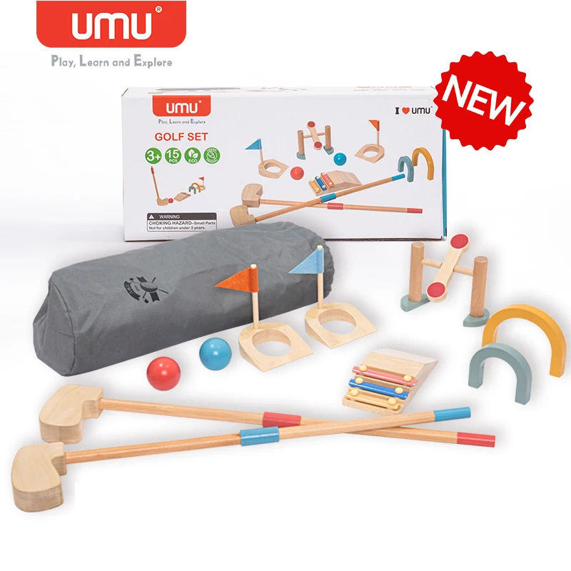 Wooden High-End Golf Toy Set Indoor And Outdoor Baby Fitness Puzzle Parent-Child Interactive Game toy for children