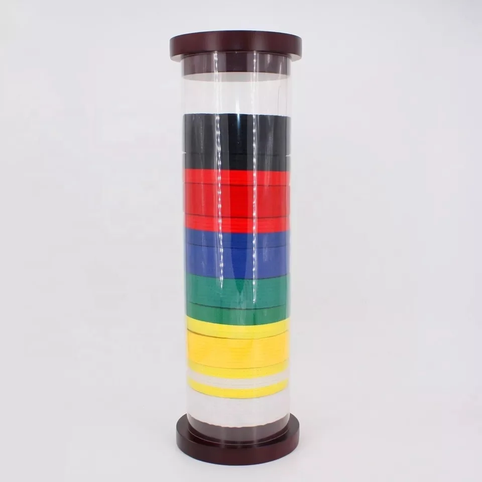 
2020 wholesale cylinder martial arts taekwondo karate judo belt display for gym training 