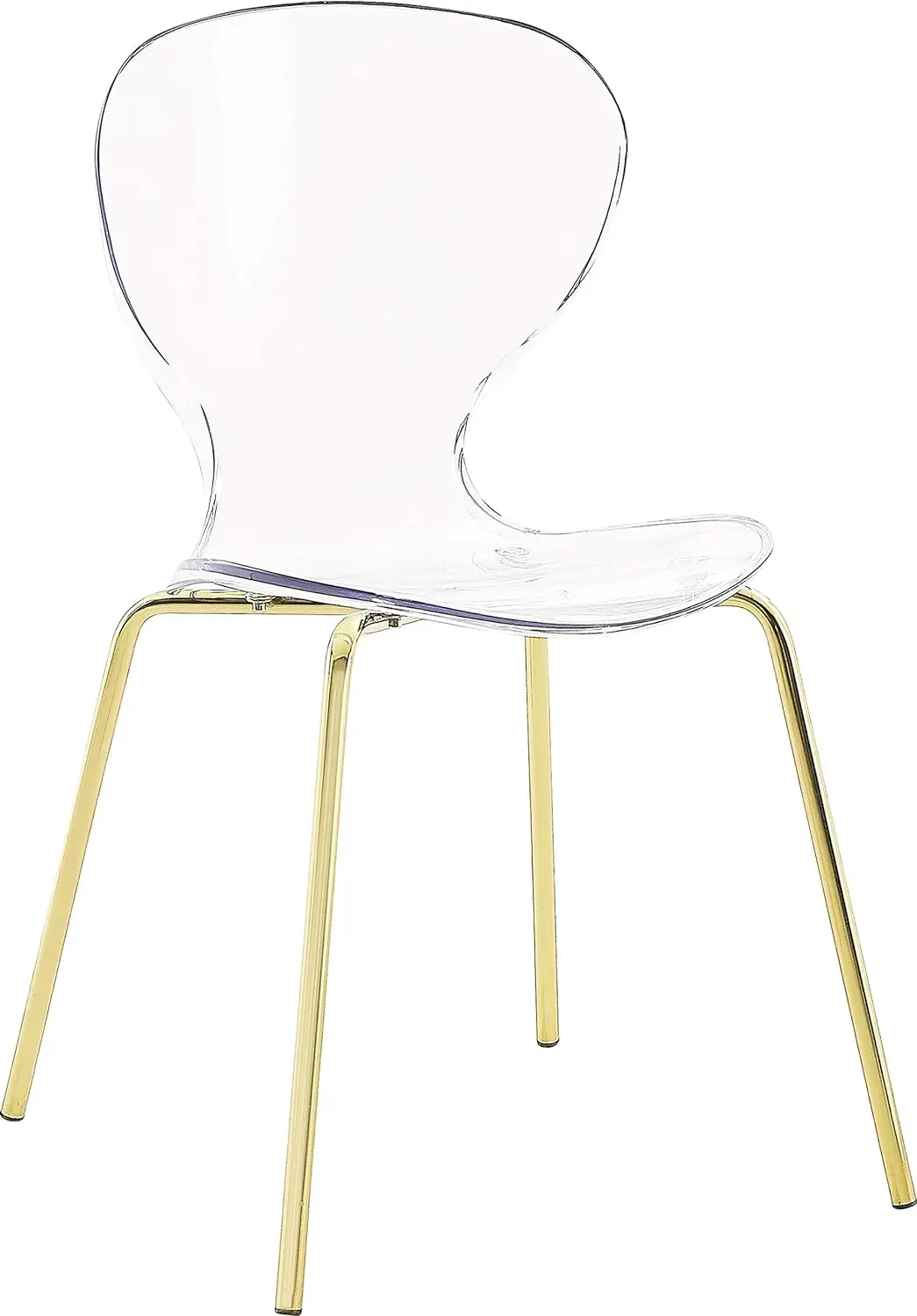 Hot Sale Contemporary Lucite Polycarbonate Stackable Dining Chair with Sturdy Metal Legs