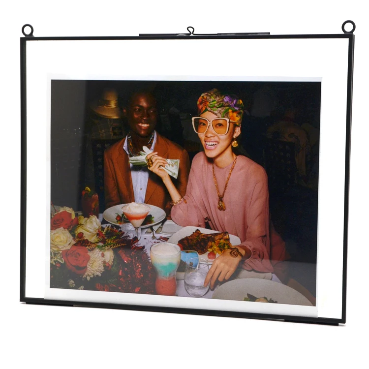 wholesale double sided antique hanging glass frame dried pressed flowers bronze christmas ornament gold ornament luxury home