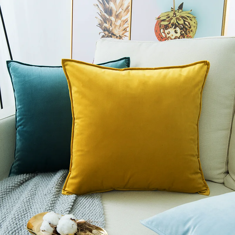 45X45 High Quality Nordic Sofa Plain Pillowcase Home Decor Luxury Velvet Pillow Case Cushion Cover