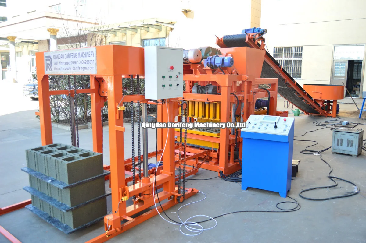 QT4-25 4 inch block machine fully automatic concrete bricks sand fly ash block machines for the production of building materials