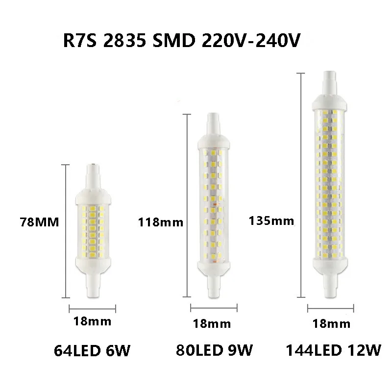 Керамическая R7S 2835 SMD 78 мм 118 с регулируемой яркостью Светодиодная энергосберегающая лампа замена галогенная от производителя