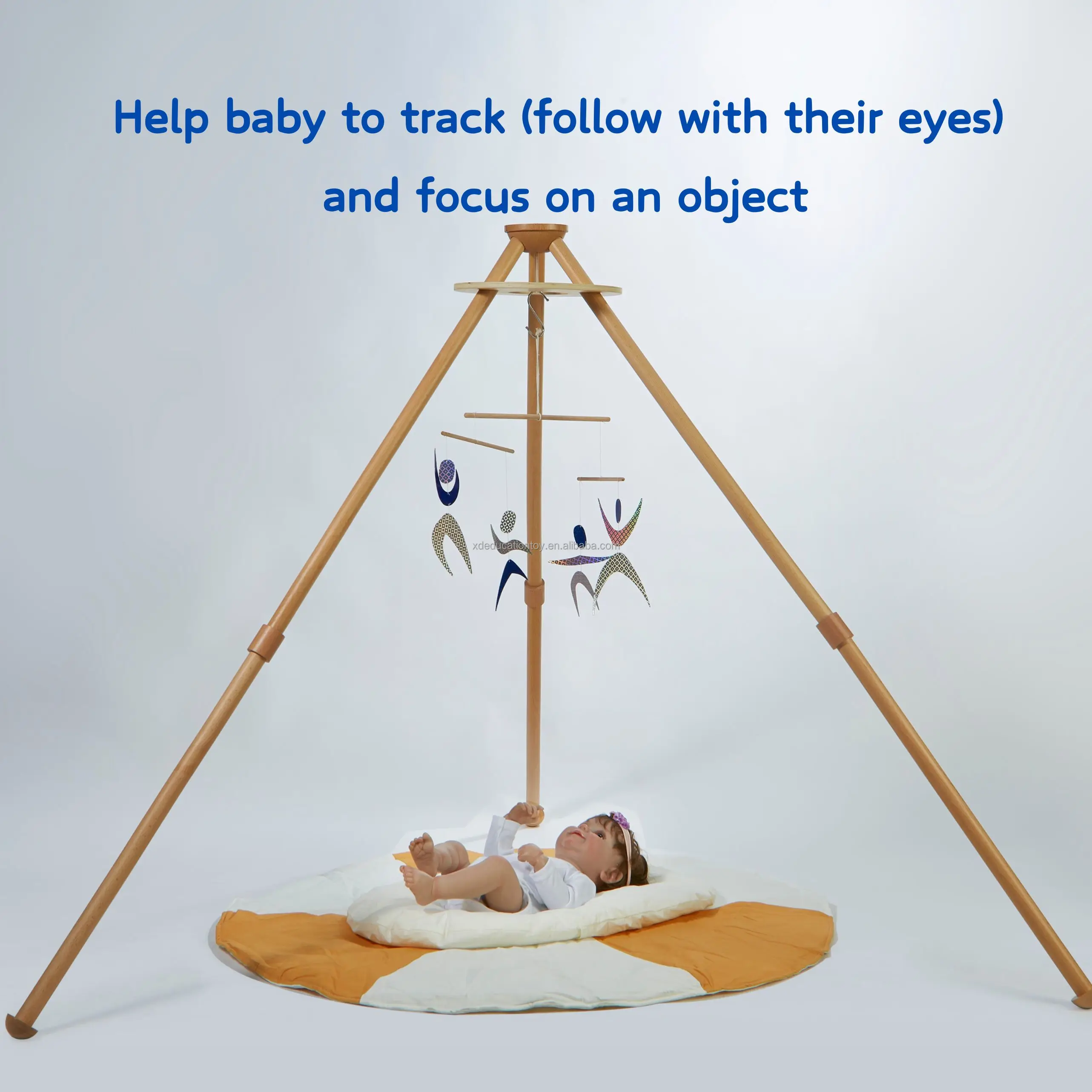 Montessori Newborn Paper Educational Toys Early Educational Tools Set Wood Material Mobile Set Visual Hanging Toy for Babies