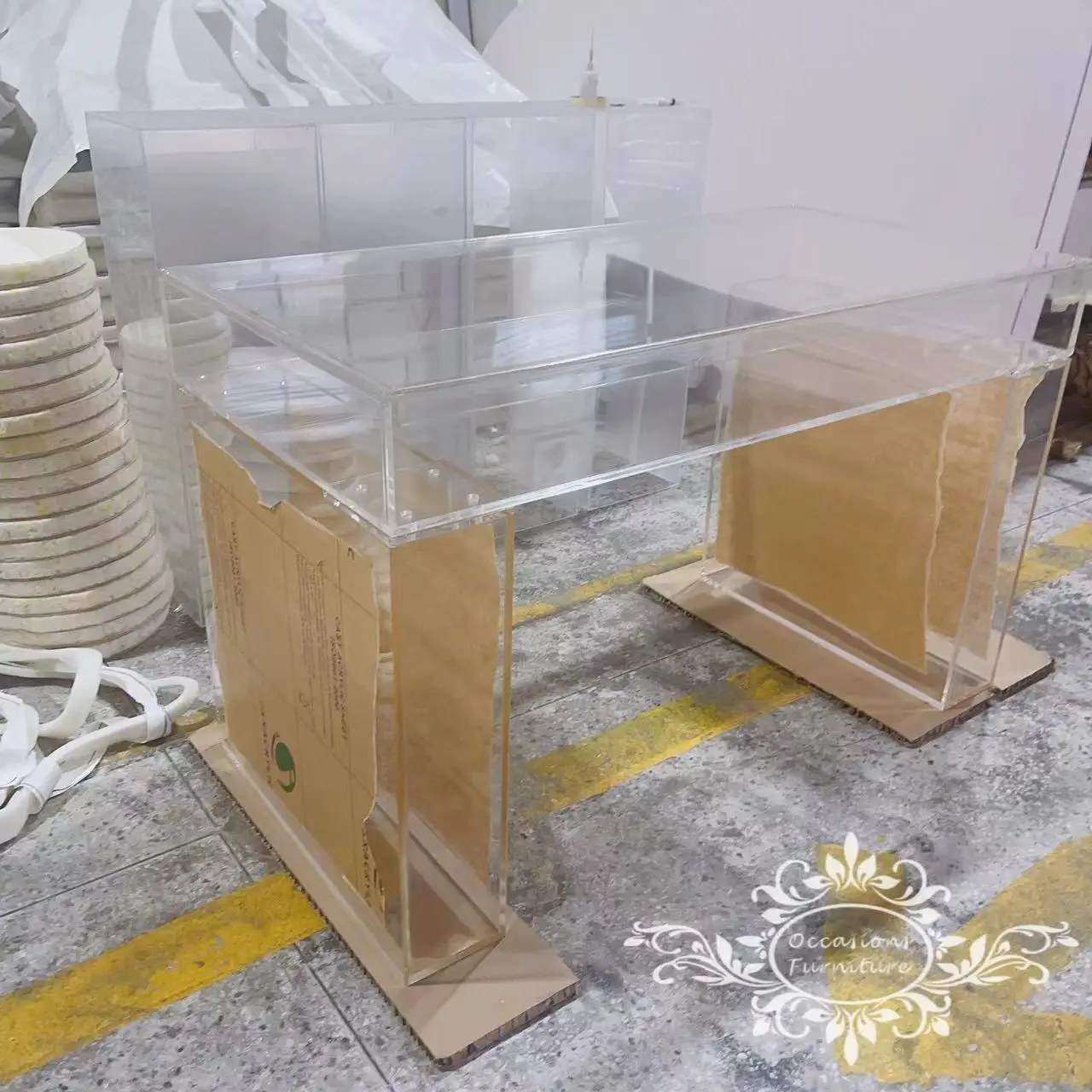 Clear Acrylic Table Rectangle Bride and Groom Tables