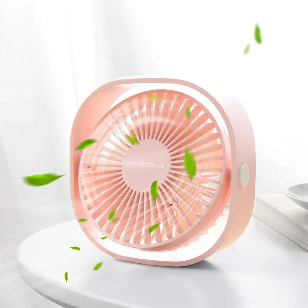 Mini fan with led light battery water